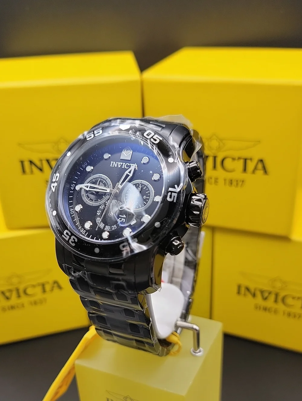 Invicta ⌚️ Pro Diver SCUBA Men's Watch - 48mm. Black 0076 Chronograph Chunky